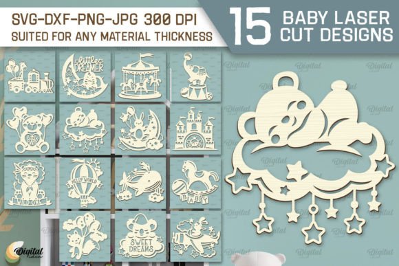 Download Wall Baby Room Decor Laser Cut Bundle - Laser cut Collection