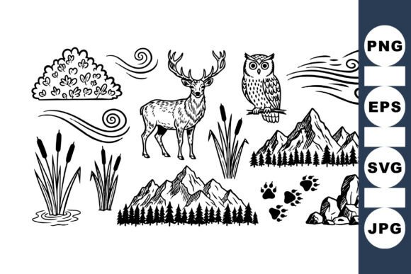 Download Rustic Forest Wildlife Clipart Set - Wildlife Collection