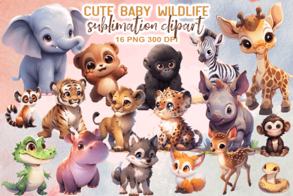 Download Cute Baby Wildlife Sublimation Clipart - Wildlife Collection