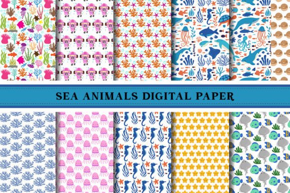 Download Sea Animals Digital Paper Pattern - Premium Bundle