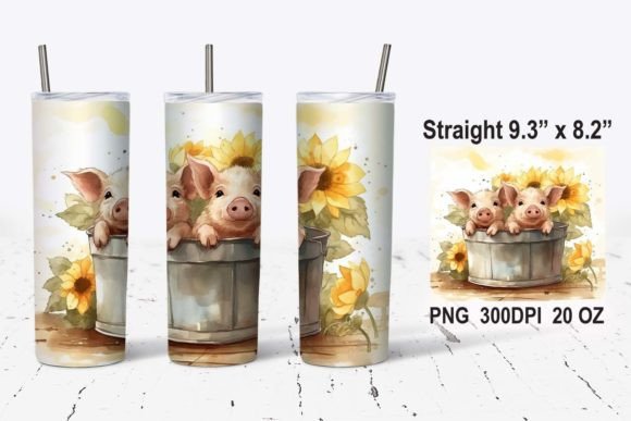 Download Cute Pigs in Bucket Tumbler Wrap PNG - Pig Collection