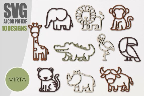 Download Safari Animal SVG Bundle Laser Cut File - Laser cut Collection