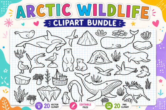 Download Arctic Wildlife Digital Clipart Bundle - Wildlife Collection