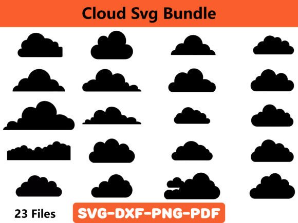 Download Cloud Svg Bundle, Clouds Silhouette SVG - Cloud Collection