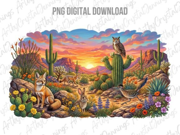 Download Desert Wildlife Animal Sunset PNG - Premium Resources
