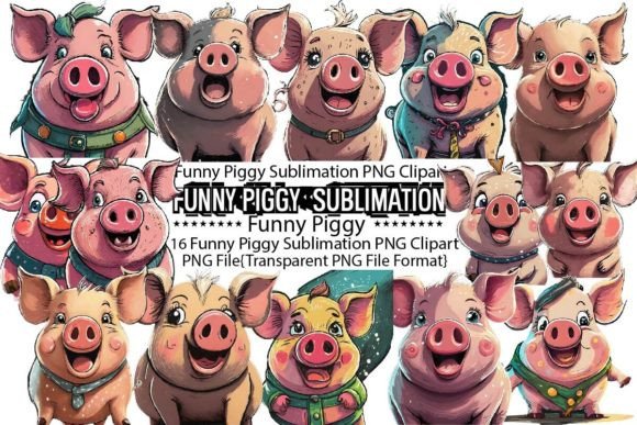 Download Funny Piggy Sublimation Bundle - Pig Collection