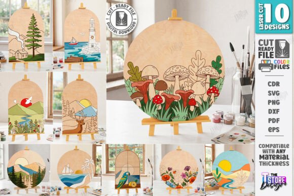 Download Paint by Numbers Laser Cut Bundle | CNC - Laser cut Collection