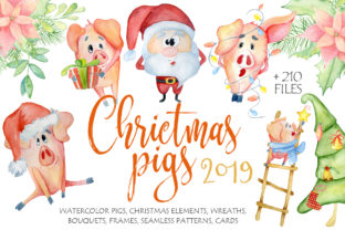 Download Christmas Cute Pigs Collection - Pig Collection