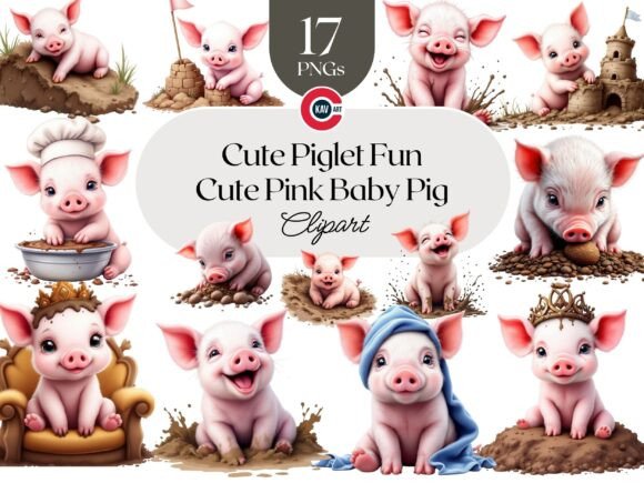 Download Baby Pig Illustrations and Happy Pig PNG - Pig Collection