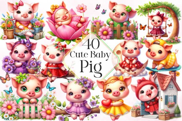 Download Cute Pig Sublimation Clipart - Pig Collection
