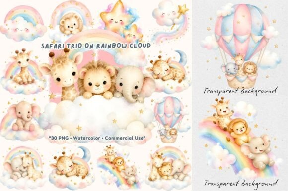 Download Coquette Safari Trio on Rainbow Cloud - Cloud Collection