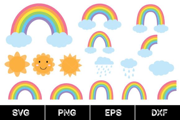 Download Rainbow with Clouds, Rain Cloud, Sun - Cloud Collection